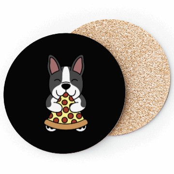 Discover Boston Terrier Pizza Lover Coasters
