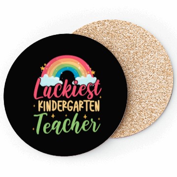 Discover Luckiest Kindergarten Teacher Rainbow Coasters