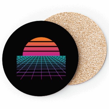 Discover Synthwave Sunset Painter Gift Coasters