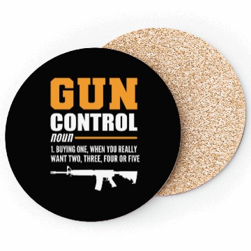 Discover Gun Control Definition Sheriff Gift Coasters