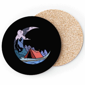 Discover Camper Campsite Moon Camp Camping Coasters