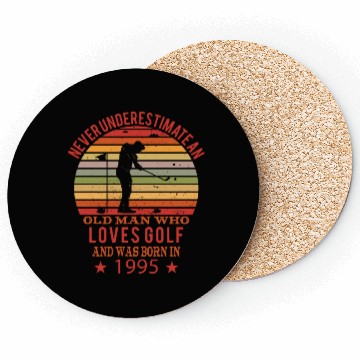 Discover Golfing Golfplayers Vintage 1995 Birthday Coasters