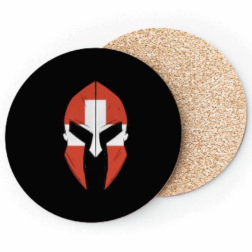 Discover Switzerland flag in Spartan warrior Helmet Coasters