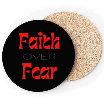 Discover Faith over Fear Typography Coasters