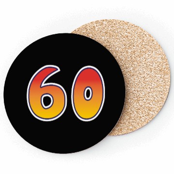 Discover Number 60 Red - Orange Design Coasters