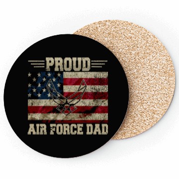 Discover Proud Air Force Dad Veteran Us Flag Coasters