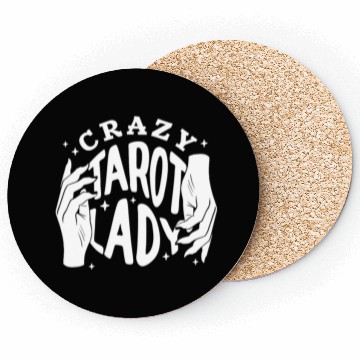 Discover Divination Crazy Tarot Lady Crystal Ball Tarot Coasters