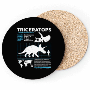 Discover triceratops fact sheet Coasters