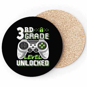 Discover 3rd Grade Level Unlocked Video Game Back to School Coasters