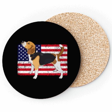 Discover Patriotic US Flag Beagle Coasters