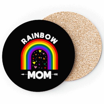 Discover Rainbow Proud Mom Colorful Heart LGBTQ Coasters