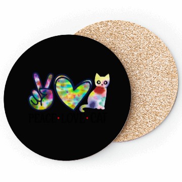 Discover Peace Love Cat Coasters