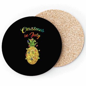 Discover Christmas In July Pineapple Xmas Tree Lights Coasters