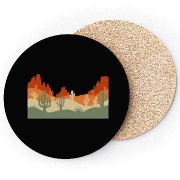 Discover Retro Western Cactus Desert Cowboy Coasters