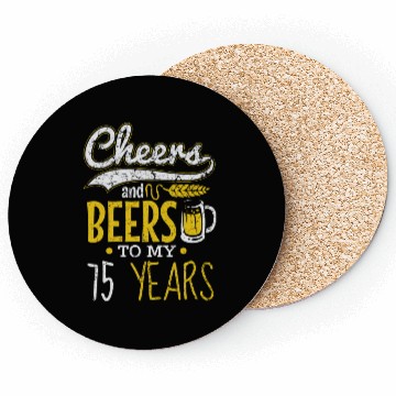 Discover Cheers and Beers 75th Birthday Gift Idea Coasters