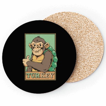 Discover TURKEY = TURTLE + MONKEY FUNNY ANIMALS Coasters