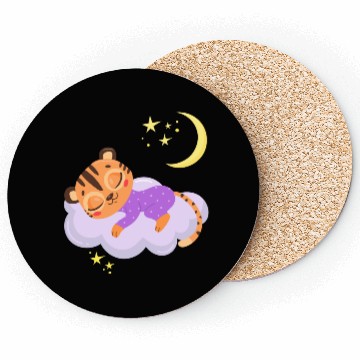 Discover sleeping cute tiger on a cloud Coasters