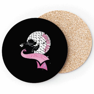 Discover Pars for Pink Driller Girls Golf Coasters