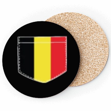 Discover belgium flag in a shape of a pocket Coasters