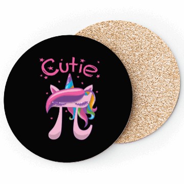 Discover Cutie Pi Day Unicorn Girls Coasters