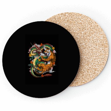 Discover Japanese Dragon Tiger Coasters