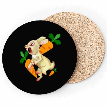 Discover Crazy rabbit running for carrot Coasters
