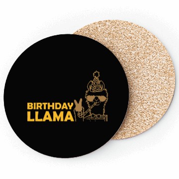 Discover Cool Birthday Llama Sunglasses Coasters