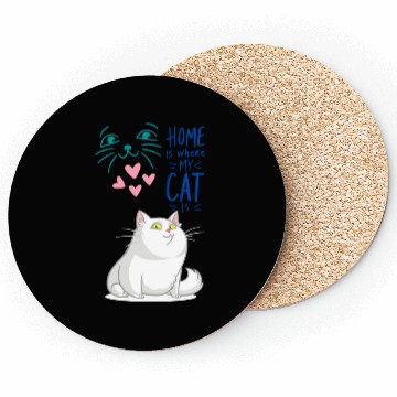 Discover Cat Home Smart Animal Funny Meme Love Family Pet Coasters