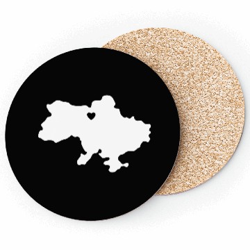 Discover Ukraine Heart Outline Contour Coasters