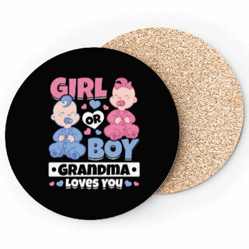 Discover Girl Or Boy Grandma Loves You - Newborn Baby Coasters