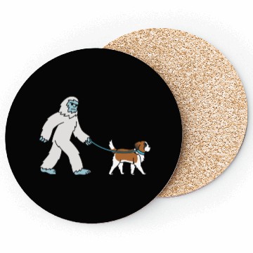 Discover Bigfoot Sasquatch Walking Saint Bernard Coasters
