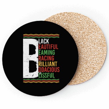 Discover Black Beautiful Beaming Bracing Brilliant Coasters