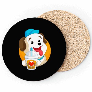 Discover Kawaii Dog Loves Coasters Boba Tea Bubble Tea Anime