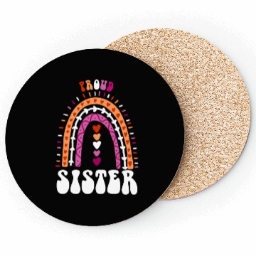 Discover Proud Sister Lesbian Pride Boho Rainbow Coasters