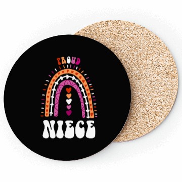 Discover Proud Niece Lesbian Pride Boho Rainbow Coasters