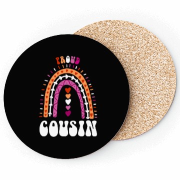 Discover Proud Cousin Lesbian Pride Boho Rainbow Coasters
