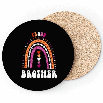 Discover Proud Brother Lesbian Pride Boho Rainbow Coasters