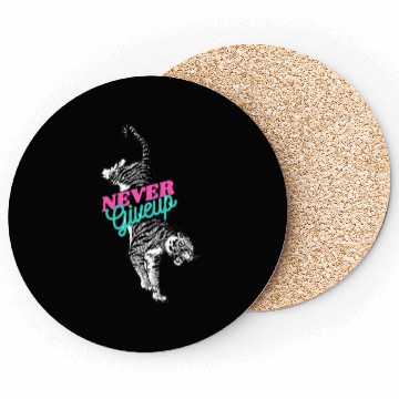 Discover Never Give Up Tiger Coasters