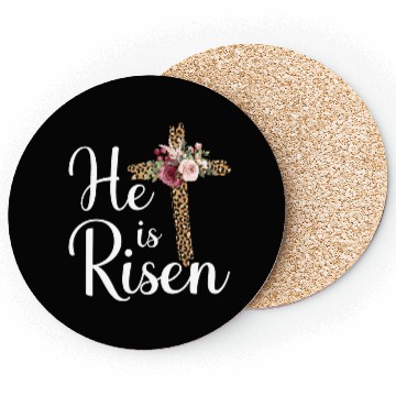 Discover He Is Risen Jesus Christ Cross Easter Sunday Coasters