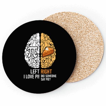 Discover Funny Pi Day Left Vs Right Brain Pie Coasters Math
