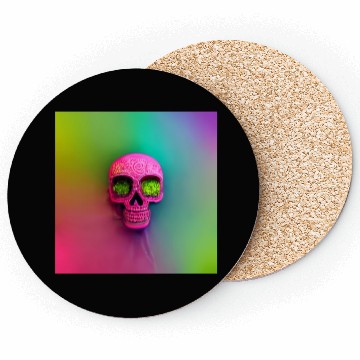 Discover budsack neon neon mexican holiday skull day Coasters