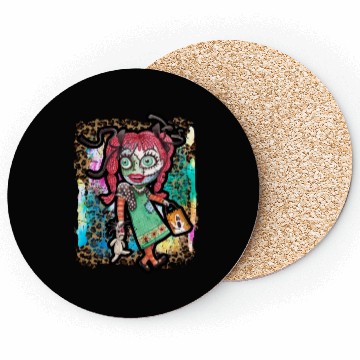 Discover Halloween Zombie Rag Doll Tie Dye Coasters