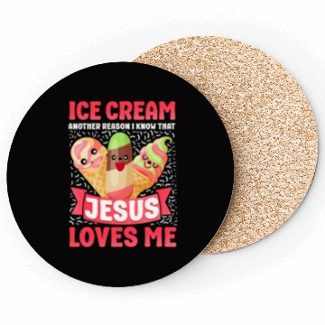 Discover Ice Cream Christian Jesus Cone Coasters