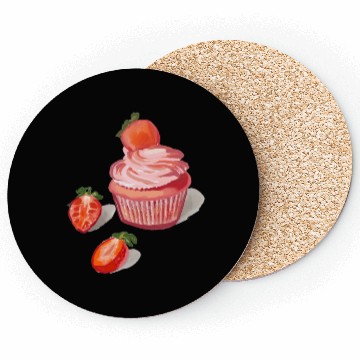 Discover Strawberry Cupcakes Coasters