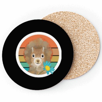 Discover Retro Vintage Squirrel With Flower Coasters