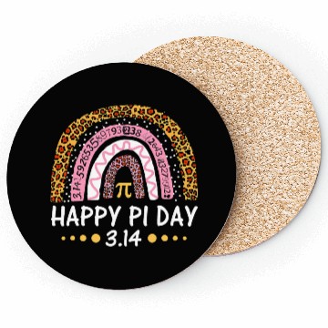 Discover Happy Pi Day Mathematic Math Teacher Gift Leopard Coasters