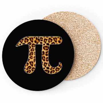 Discover Pi Leopard Print Skin Cheetah Pi Day Math Nerd Coasters