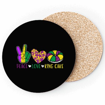 Discover Peace Love King Cake Coasters