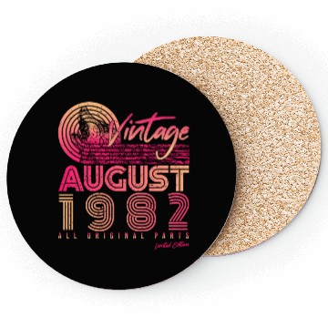 Discover 40th Birthday August 1982 Coasters