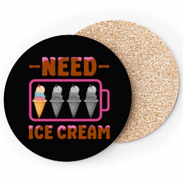Discover Ice Cream Battery Cone Need Ice Coasters